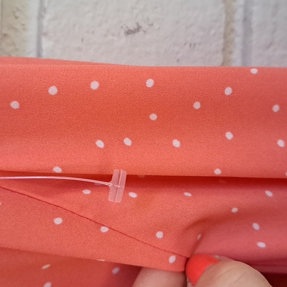 Candies Samon Poka Dot V-Neck Button Down Blouse. Size 3X NWOT - Picture 9 of 9